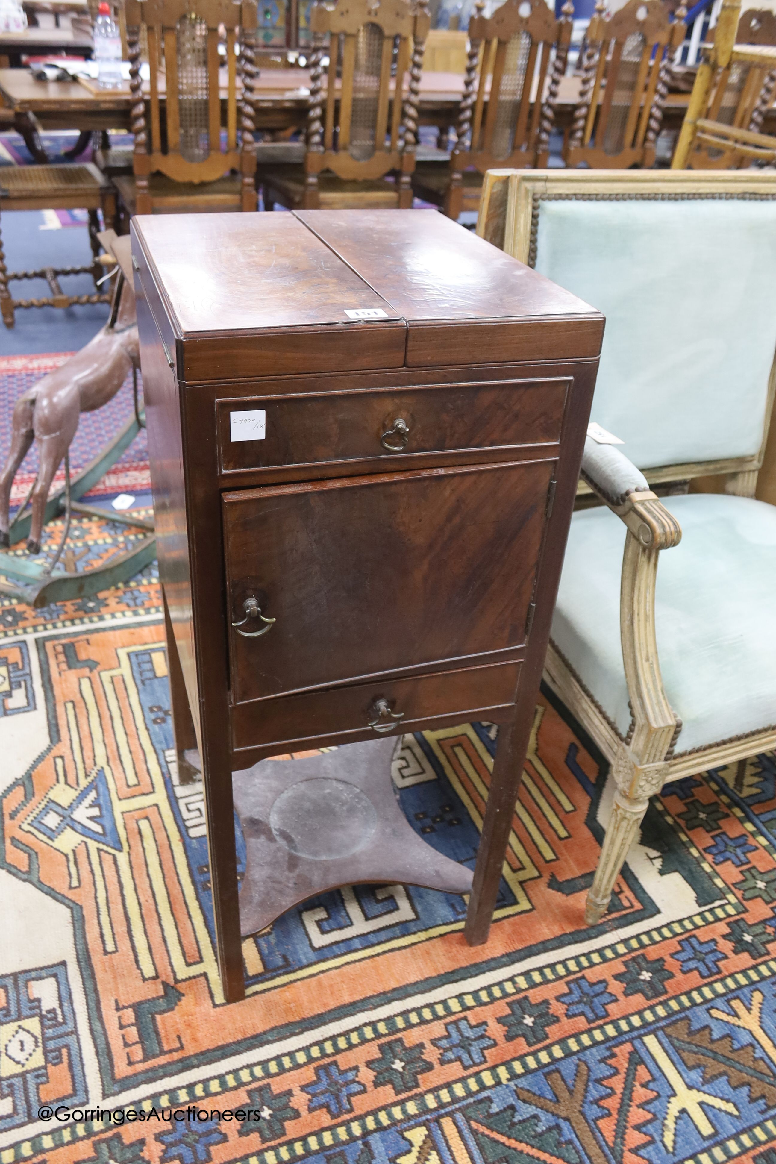 A George III mahogany washstand